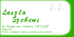 laszlo szebeni business card